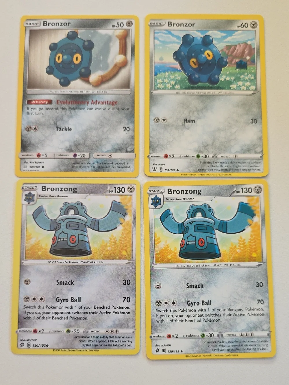Pokemon Bronzor And Bronzong Trading Cards Set